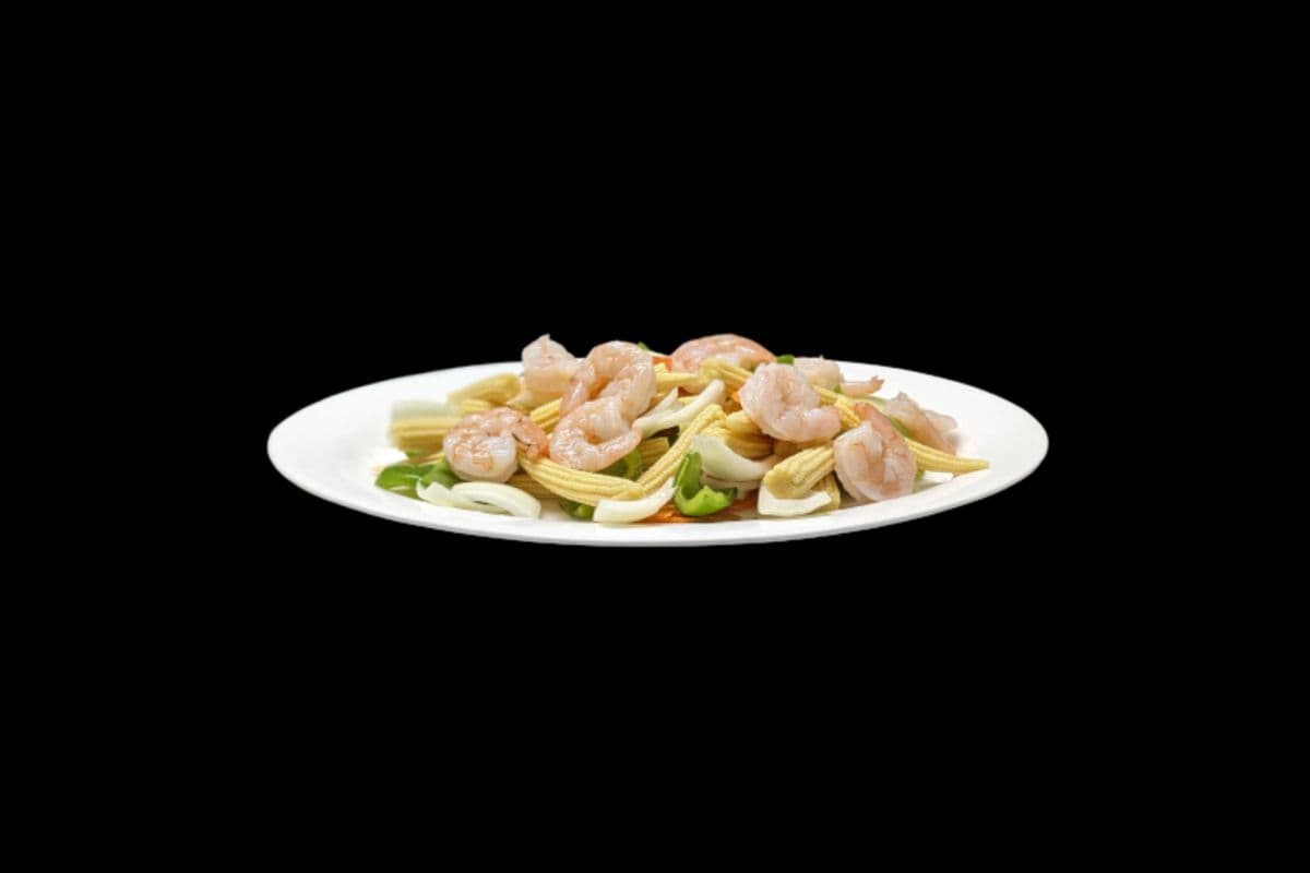 115. Stir-Fried Shrimp and Baby Corn
