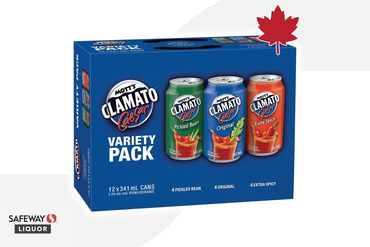 Mott’s Clamato Caesar Variety Pack (12 x 341 ml)