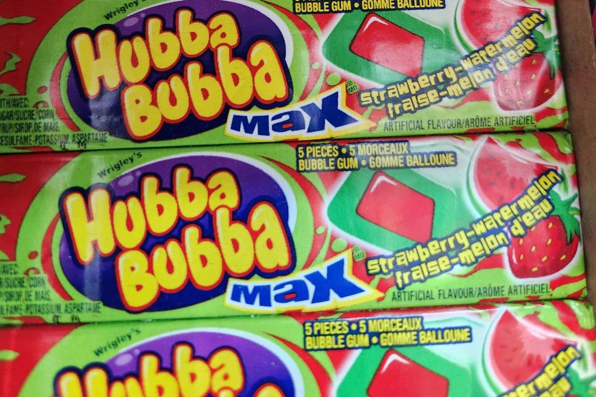 Gomme Hubba Bubba fraise-pastèque (5 mcx) / Hubba Bubba Gum Strawberry Watermelon (5 pcs)