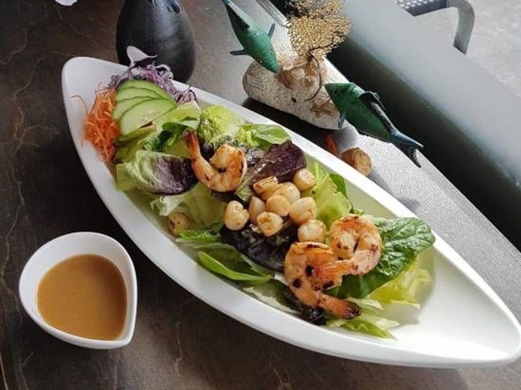 Grilled Scallop and Ebi Salad