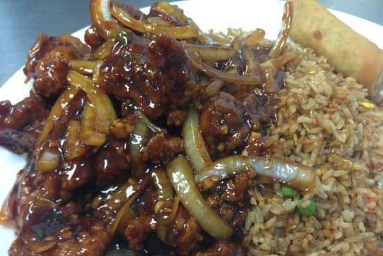 Chili Chicken on Fried Rice