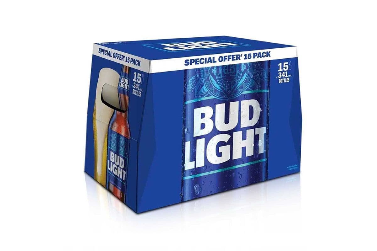 757213. BUD LIGHT (15 x 341ML (BOTTLES))