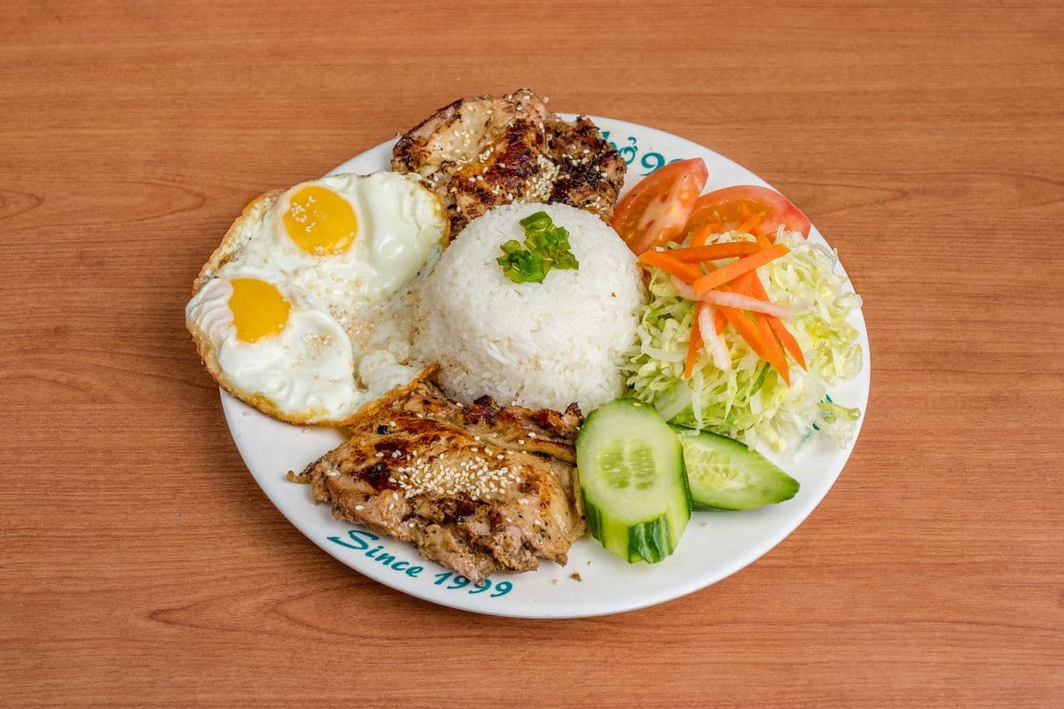 67. Two Sunny-Side-Up with Grilled Lemongrass Chicken