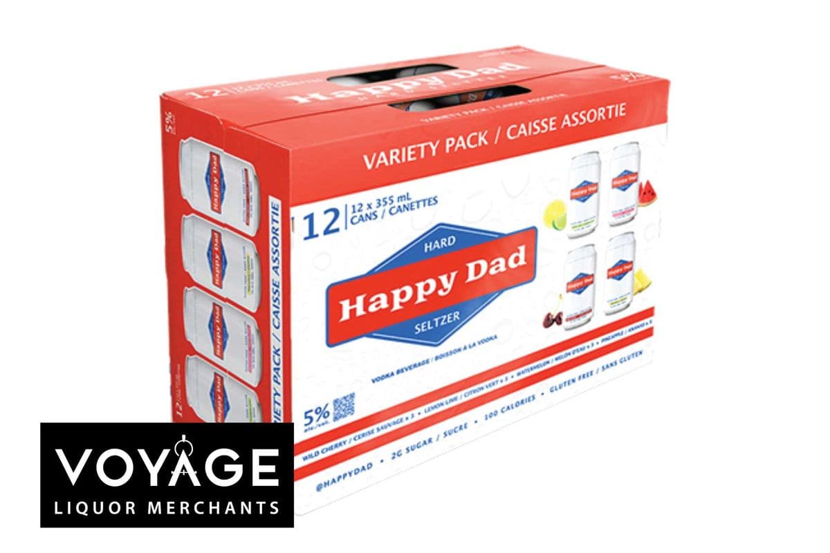 Happy Dad Hard Seltzer Variety Pack (12 x 355 ml)