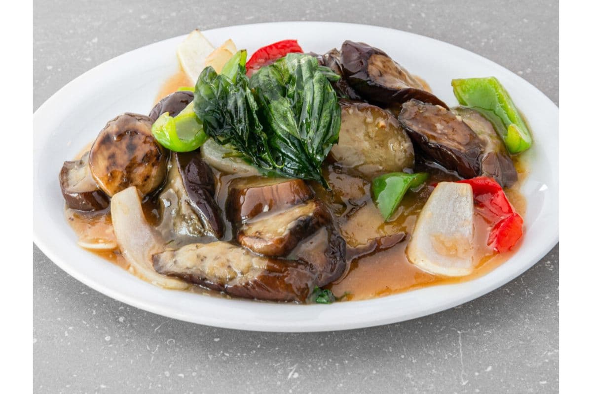 15. Stir-Fried with Grilled Eggplants
