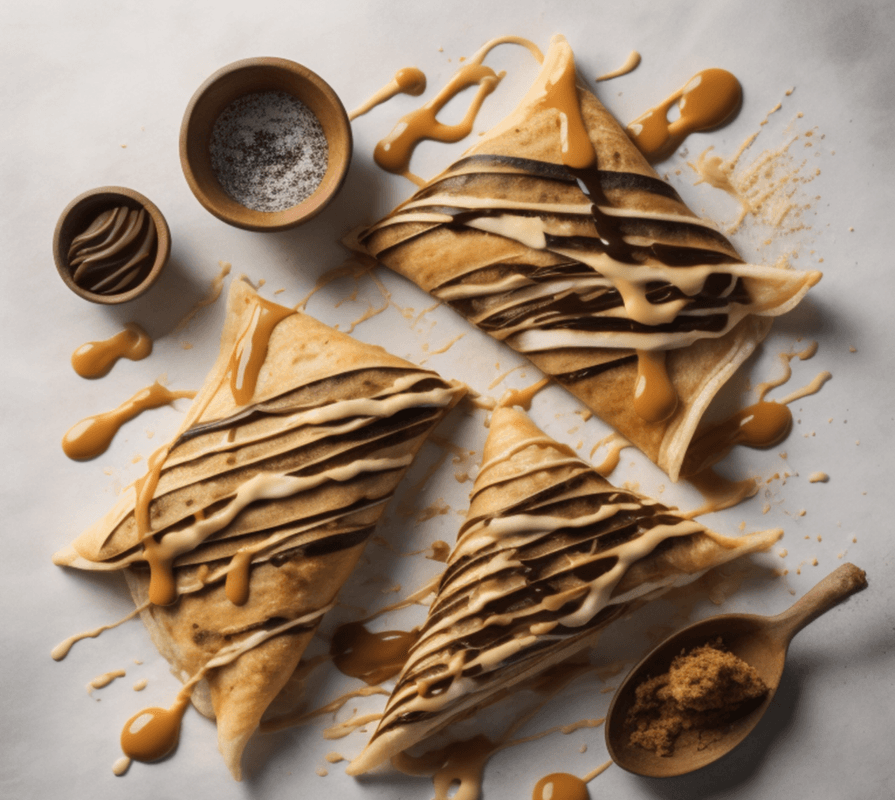 Dark Chocolate Peanut Butter Crepe (V)