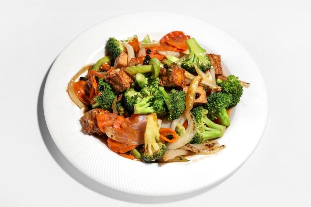Tofu and Vegetables in Black Bean Sauce