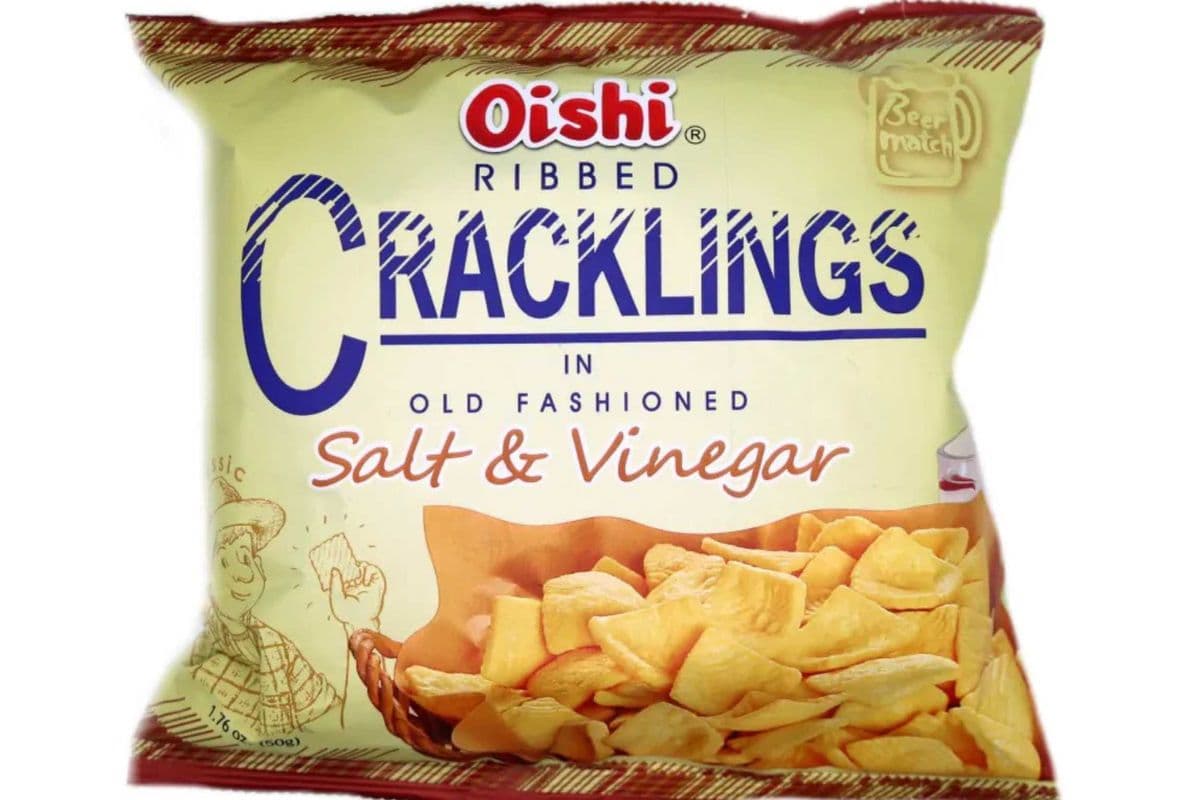 Oishi Ribbed Cracklings in Old Fashioned Salt & Vinegar