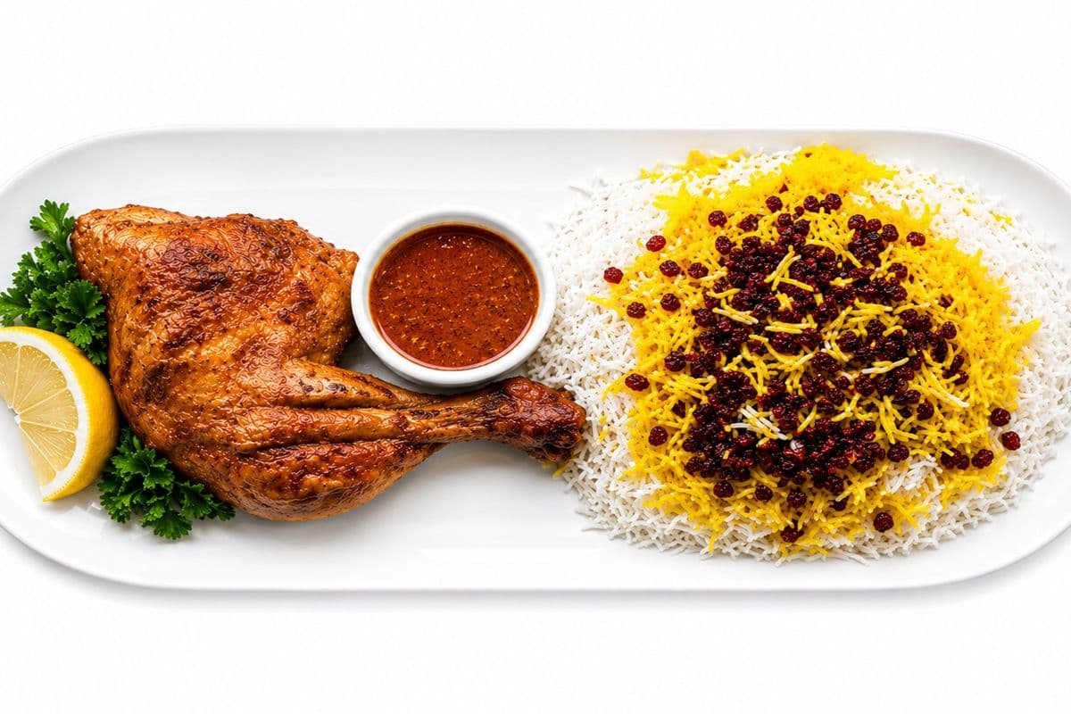 Zereshk Polo With Chicken Leg (زرشک پلو با مرغ)