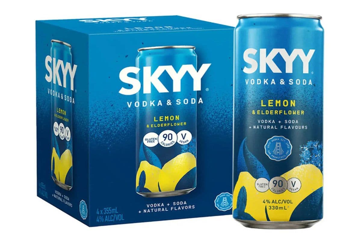 SKYY VODKA & SODA LEMON 4*355ML (1 x 355ML)