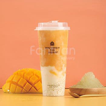 Mango Pudding Milk Tea / 椰芒奶冰