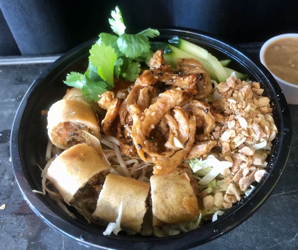 Teriyaki Chick'n (Vegan) and Spring Roll Bowl