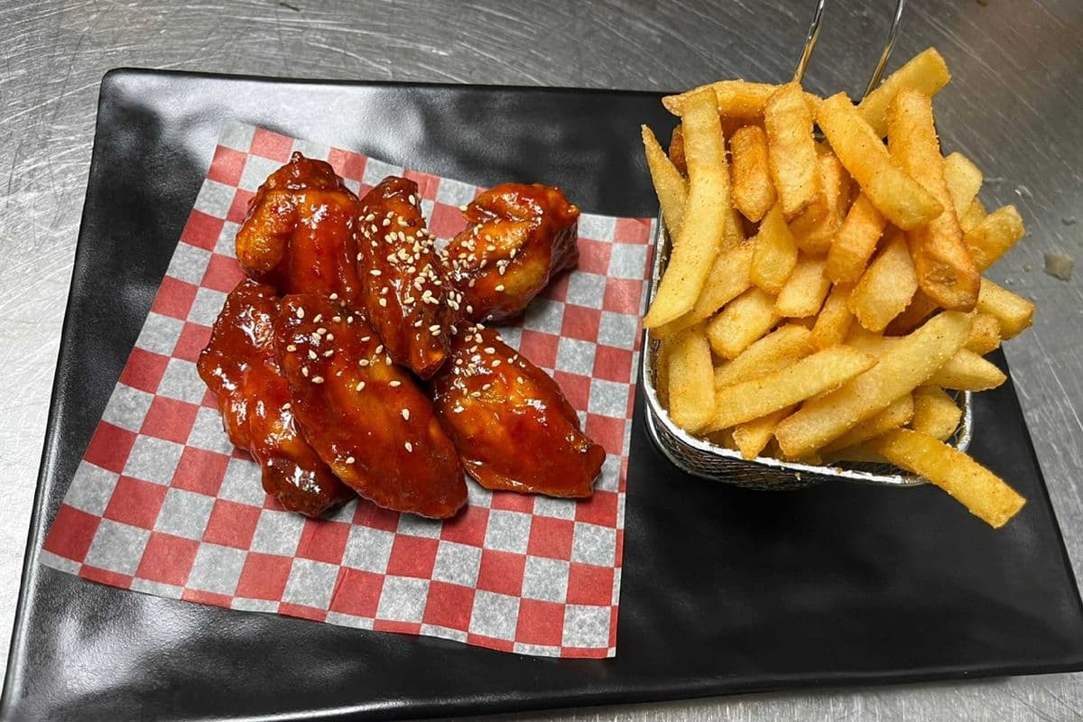 12pc Korean spicyChicken Wings and Fries