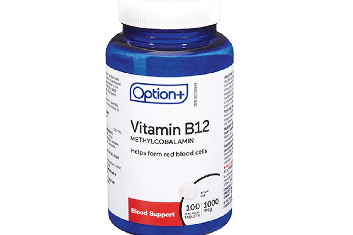 OPTION+ VITAMIN B12 1000MCG SUBLINGUAL TABLETS 100 PACK (100 TABLETS)
