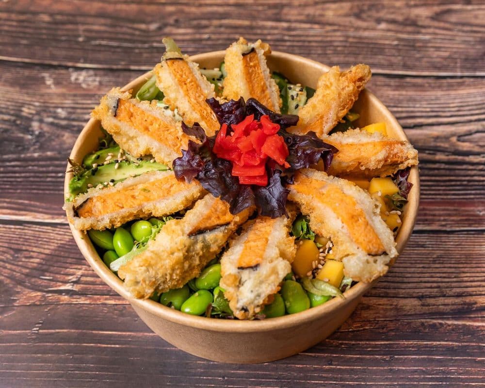 Poke saumon végane croustillant / Crispy Vegan Salmon Poke