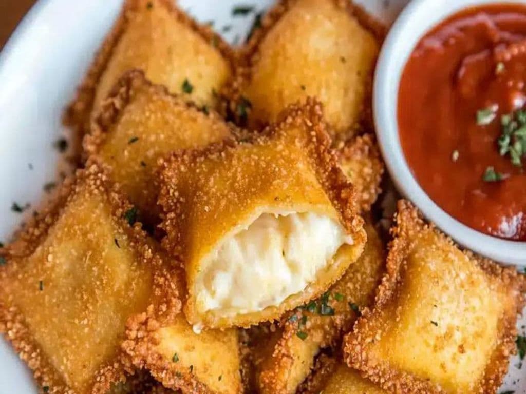 Spinach and Ricotta Fried Ravioli.