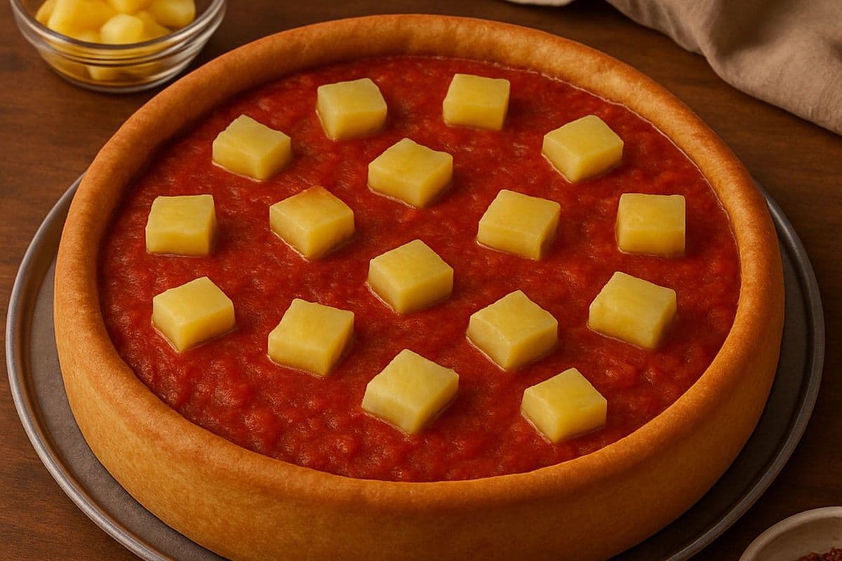 Medium Deep Dish Ham. Pineapple,