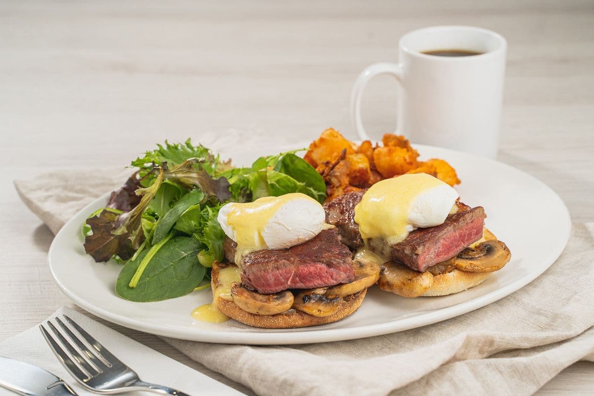 Striploin Steak and Mushroom Benny