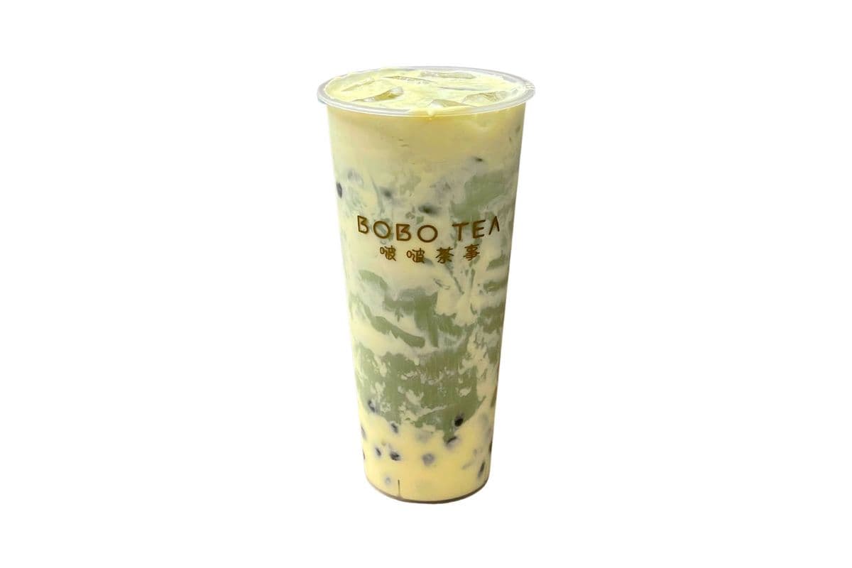 Matcha Brûlée Red Bean Milk Tea 抹茶布蕾红豆奶绿 (488ml)