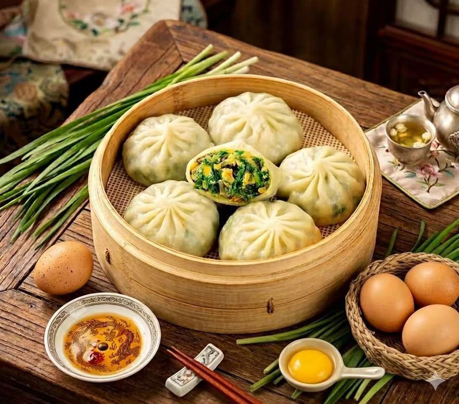 Chive & Egg Buns (10pcs) / Pains ciboulette et œufs (10 mcx)