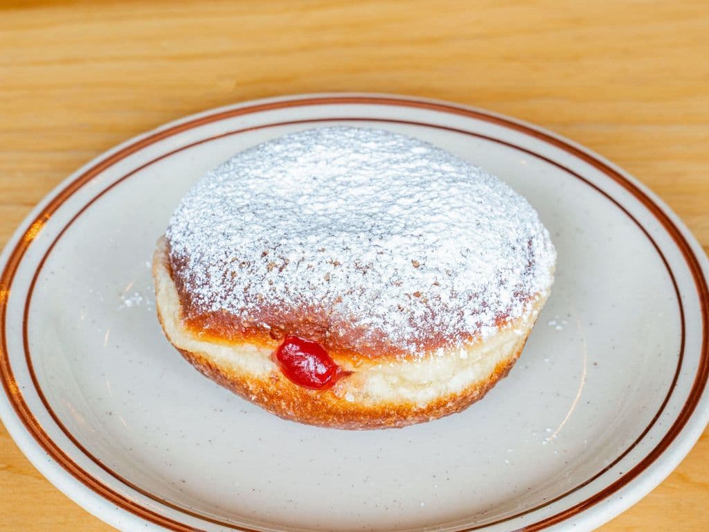 Strawberry jelly doughnut
