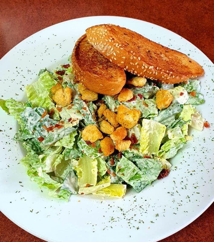 Caesar Salad and Garlic Bread