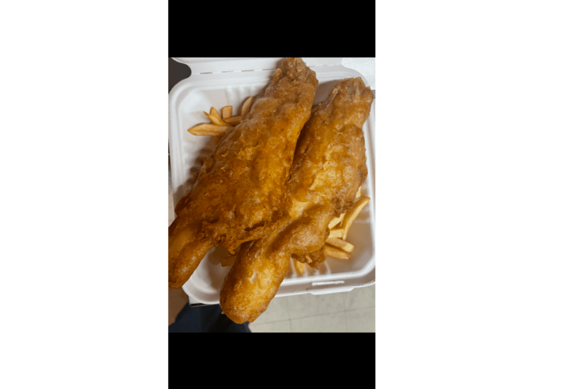 Haddock (2 pcs), Chips, and Slaw