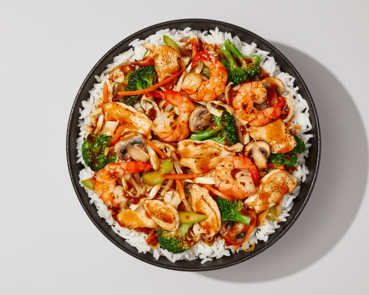Chicken and Shrimp Teppanyaki with Rice