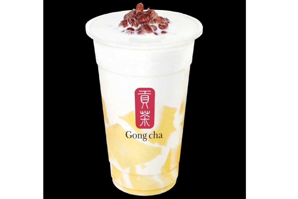 Fresh Milk with Pudding and Red Bean