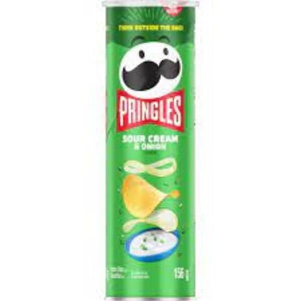 Pringles Croustilles Créme Sure et Oignon 156g/ Pringles Sour Cream & Onion Potato Chips 156g