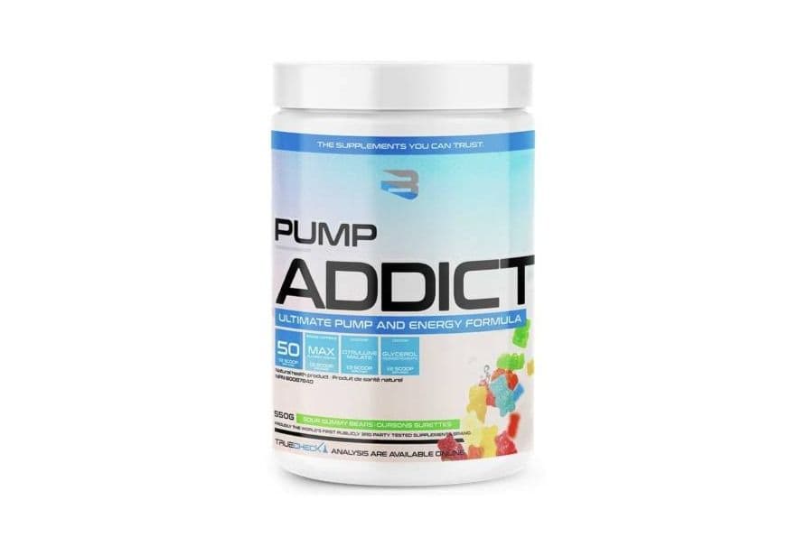 Believe Supplements Pump Addict Sour Gummy Bear Protein Powder (550 g)