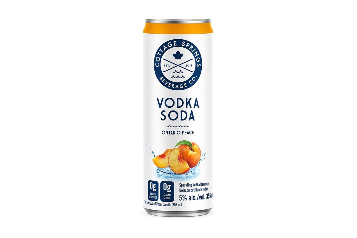 Cottage Springs Ontario Peach Vodka Soda 355ml (1 x 355ml)