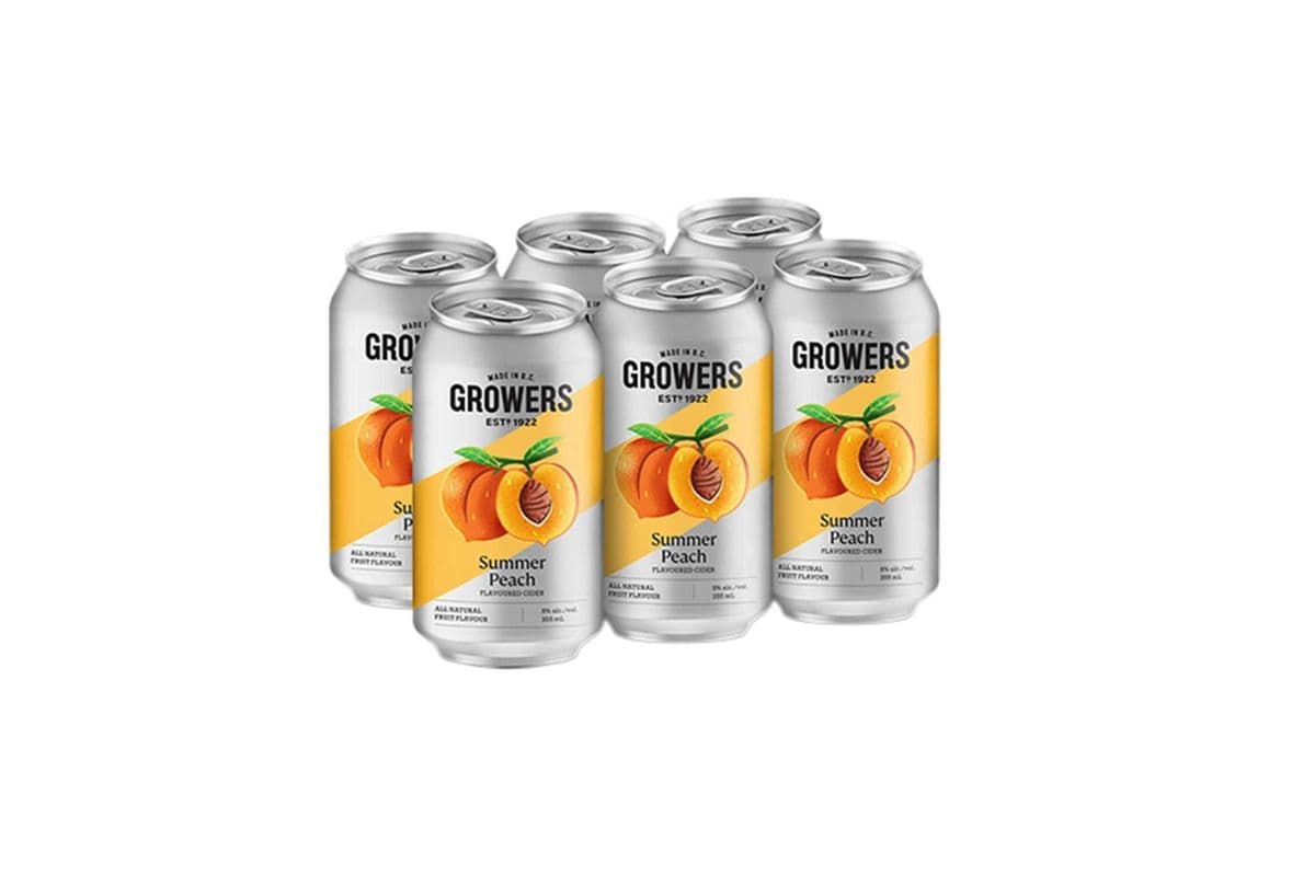 Growers- Summer Peach Can (6 x 355 ml Cans)