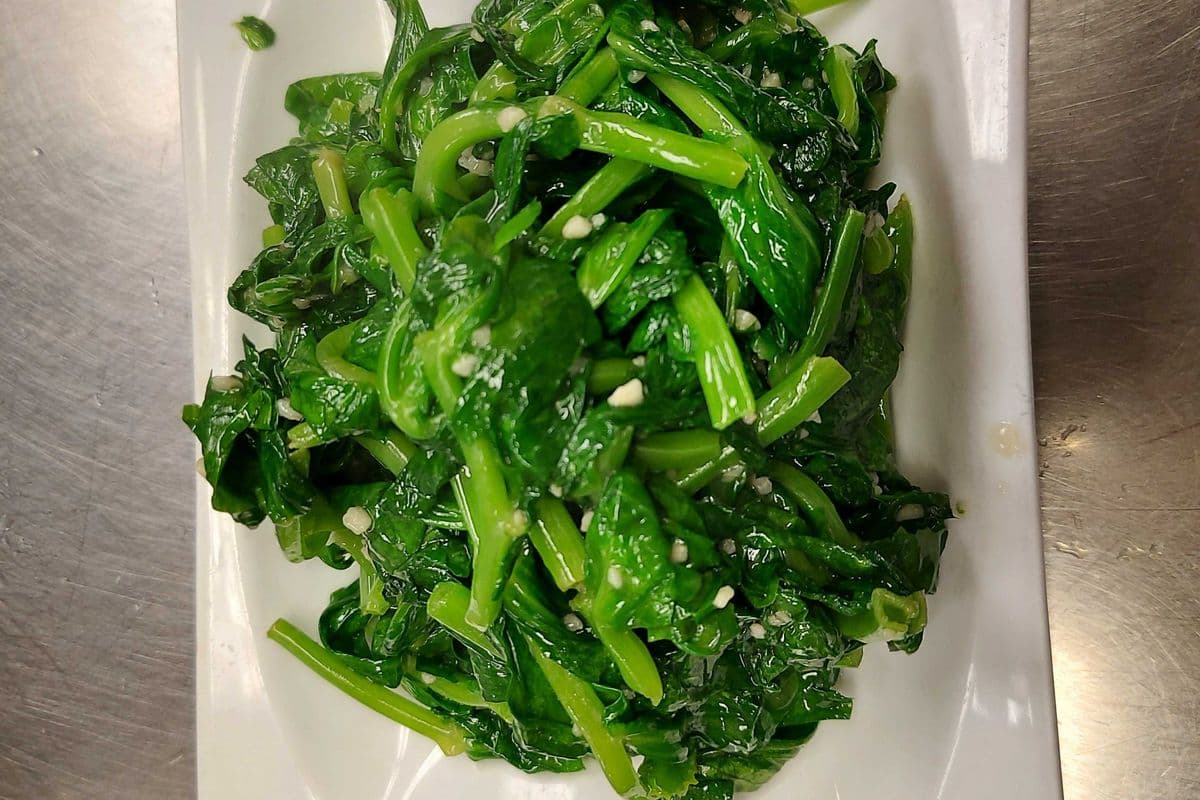 40. Sauteed Pea Tips with Minced Garlic