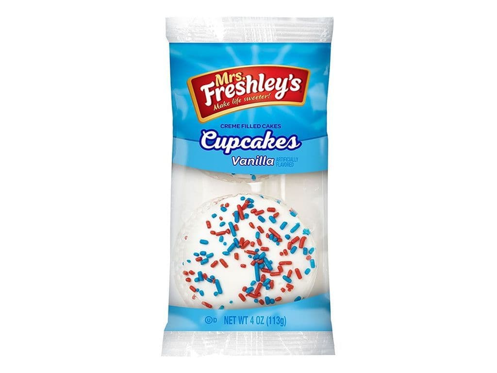 Mrs Freshleys Cupcakes Vanilla with Sprinkles 2 Pack 102g Baked Dessert