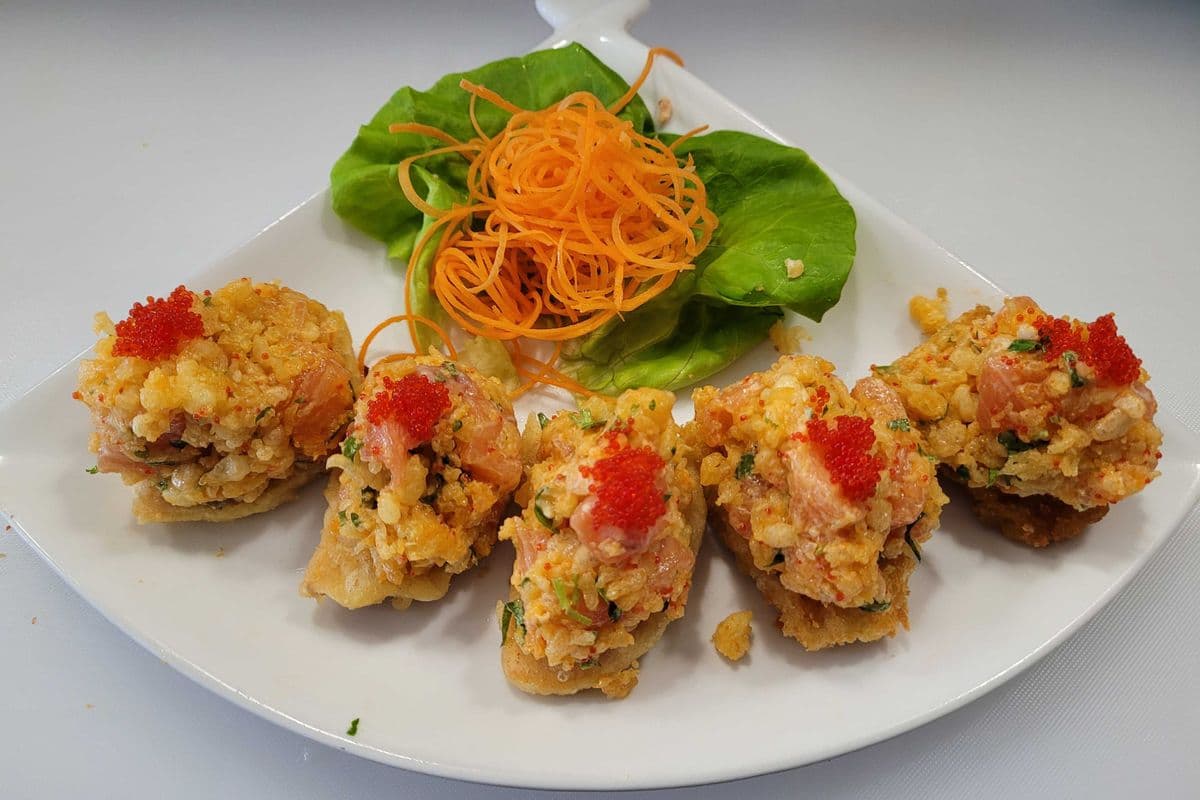 E9 Patate-tartare (six mcx sur Patate-sucrée tempura)