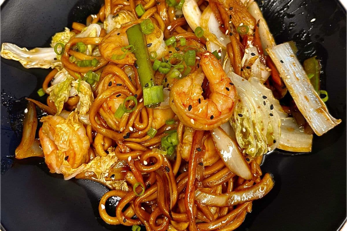 H3. Nouilles sautées avec crevettes / Stir Fry Shrimp Noodles