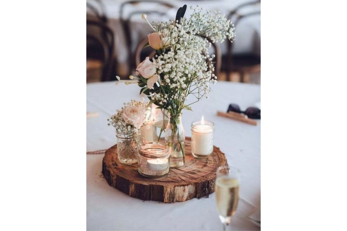 Baby Breath Rose Centerpiece
