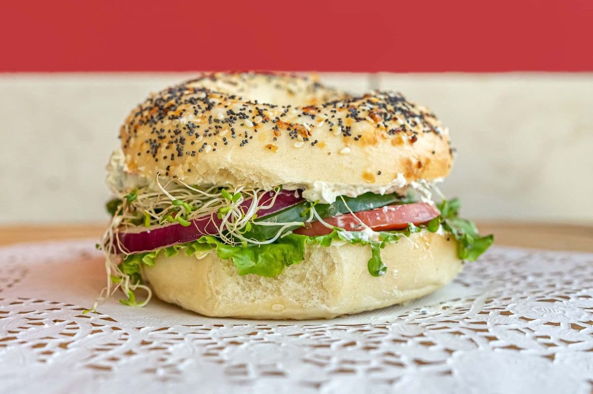 Vegetarian Sandwich with Cream Cheese Spread