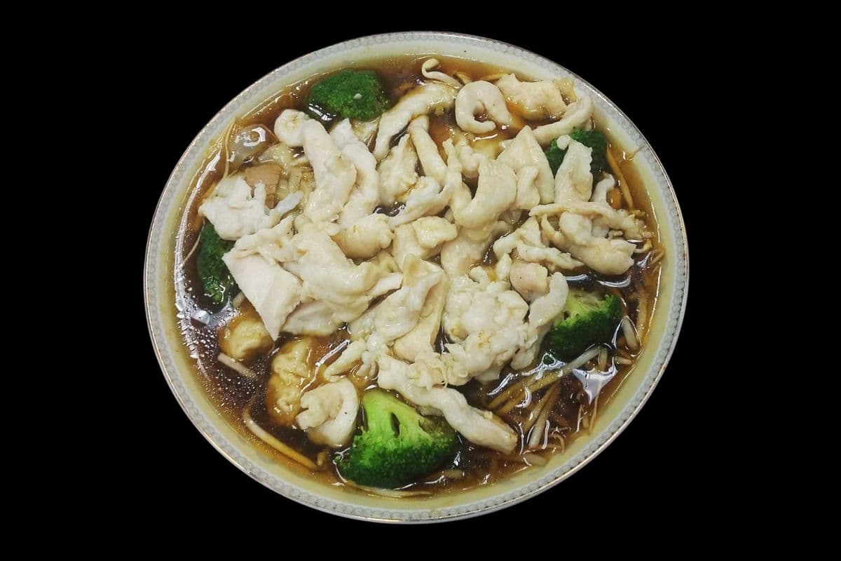 A3. Satay Chicken and Wonton Vegetable Noodle Soup