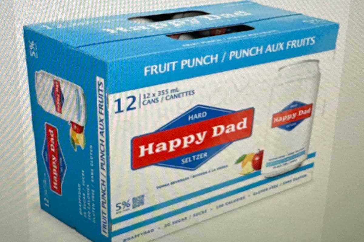 Happy Dad Hard Seltzer Fruit Punch. (12 x 355 ml)