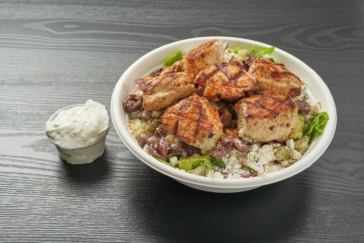 Chicken Souvlaki Greek Salad