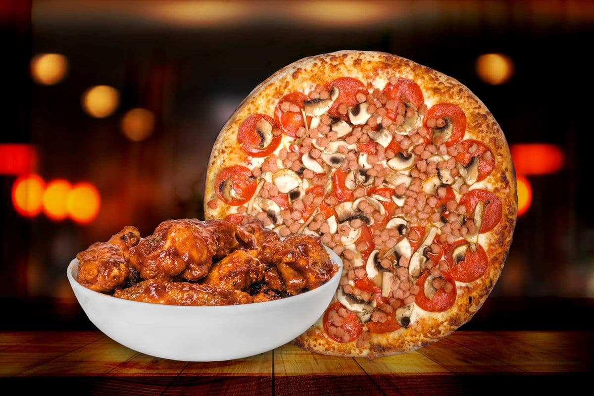 Large Pizza and 10 Wings