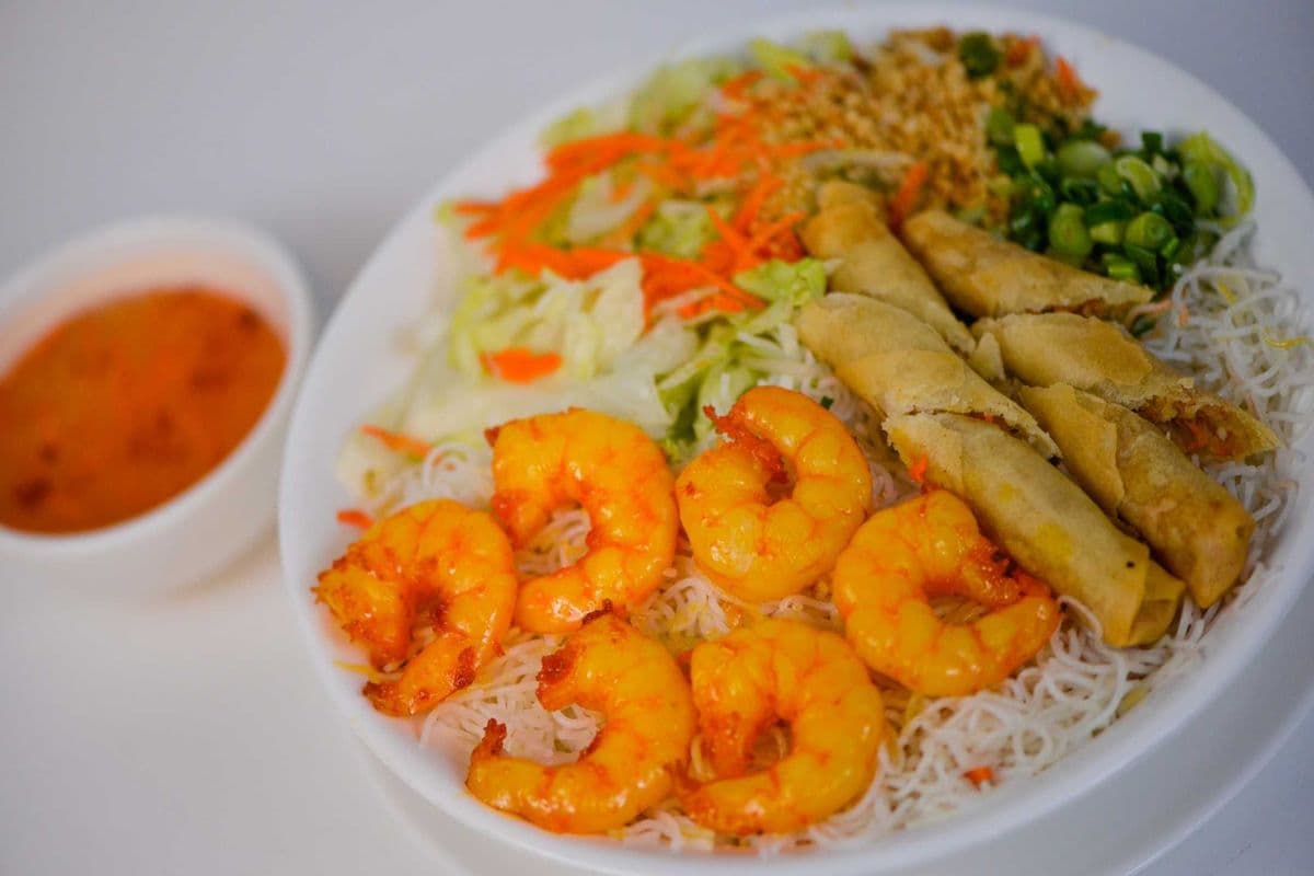 35. Vermicelli with Prawns and Spring Rolls - Bun Tom Cha Gio