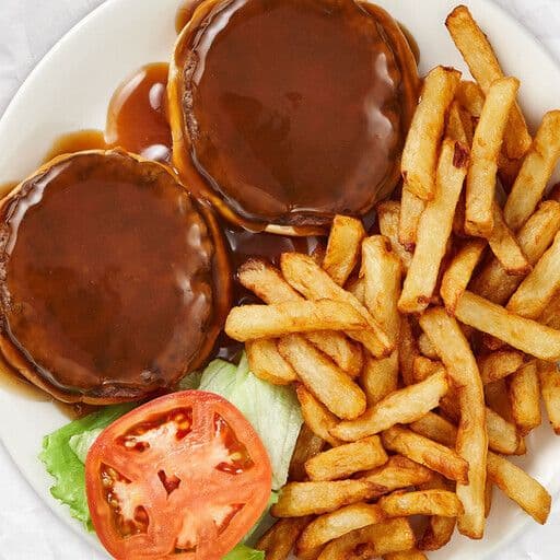 Hamburger steak avec frites