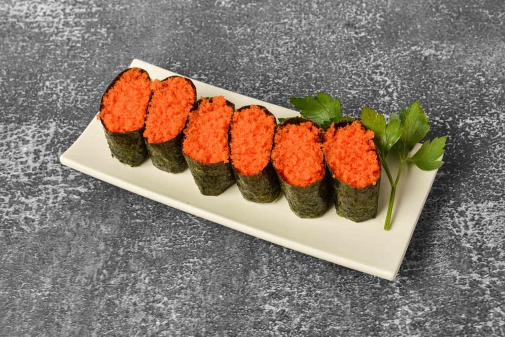 S15. Flying Fish Roe Sushi (6 pcs)