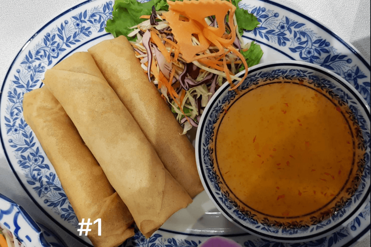 1. Vegetable Spring Rolls (4 pcs)