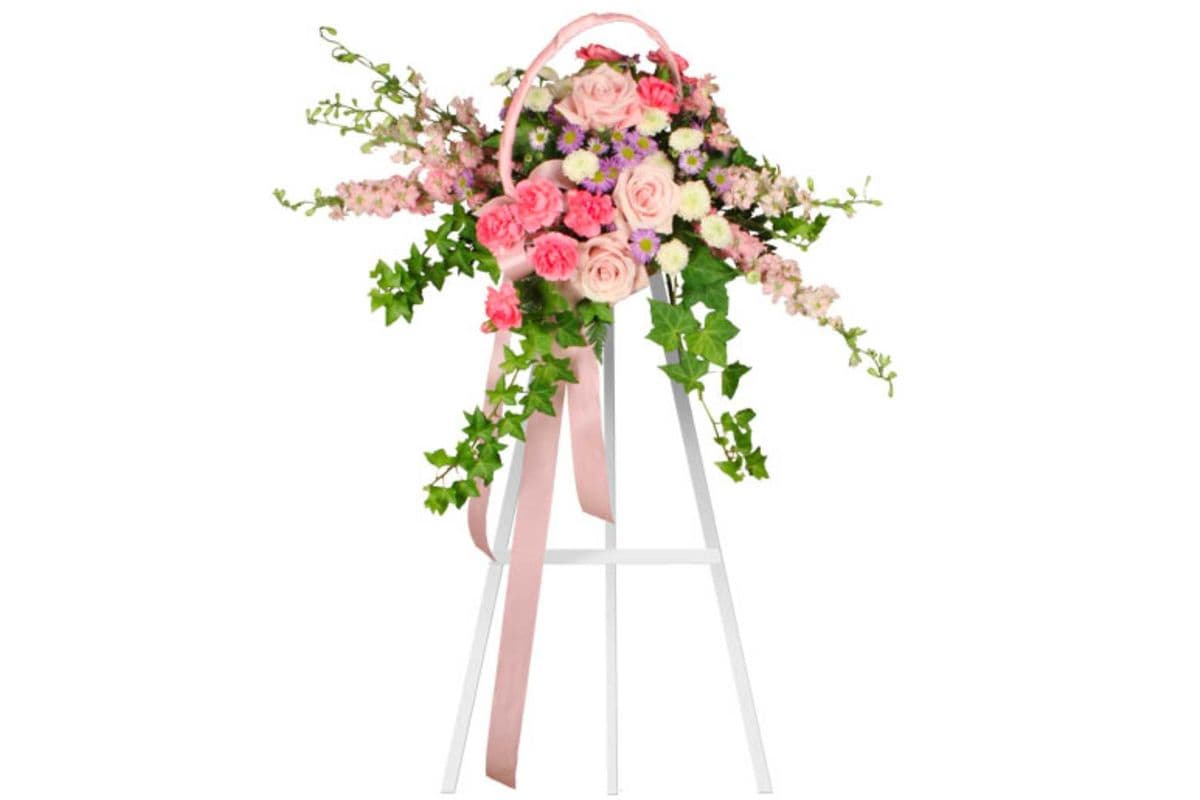 Delicate Pink Spray Funeral Arrangement