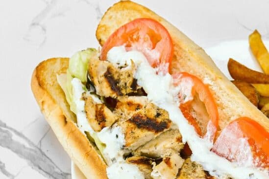 Pork Souvlaki on a Bun