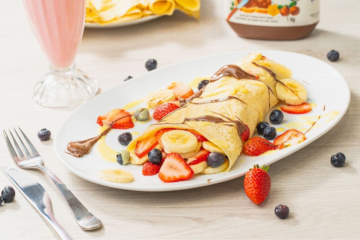 Hazelnut Chocolate Banana Berry Crepe